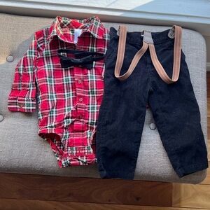 Carter's Red Plaid Holiday Set (18 months)